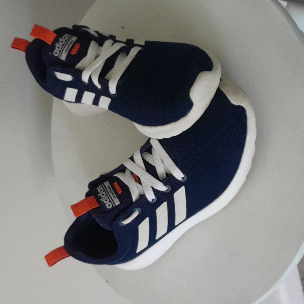 Adidas Navy and White Sneakers